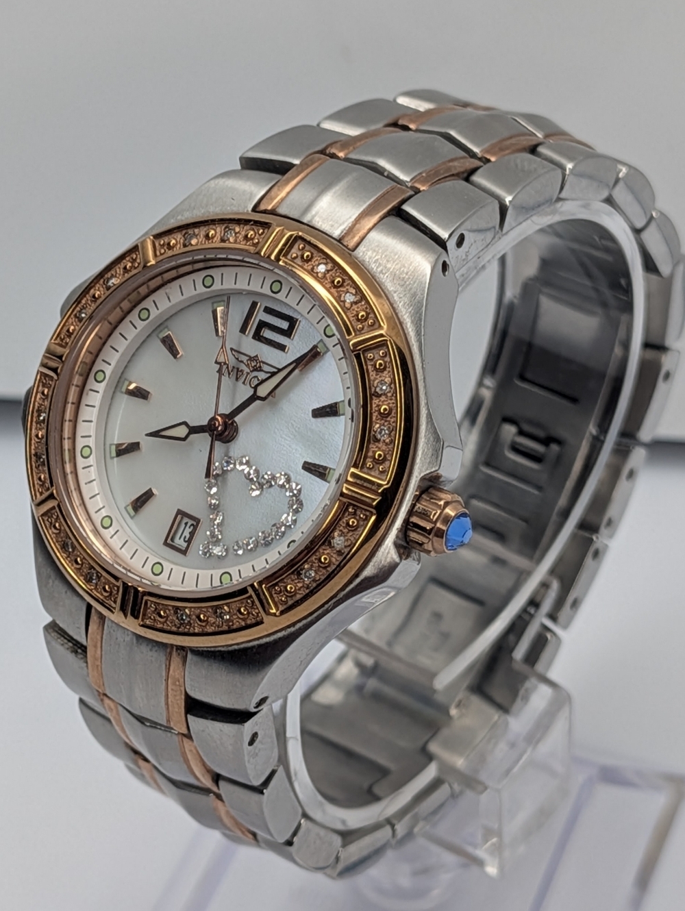 Invicta Wildflower Lady Watch Two Tone Silver Gold Tone Diamond Accent Tritnite - Picture 2 of 15